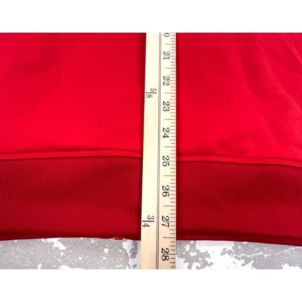 Adidas Jacket Men Medium Red Yellow Track Suit Sweatshirt Warm Up Soccer Adult *
